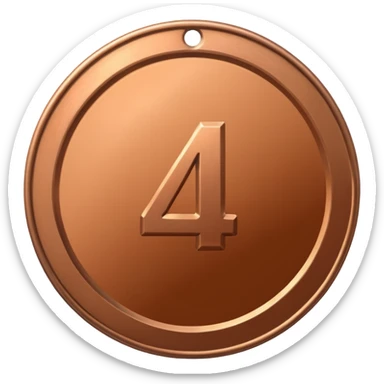 Design a medal for a 4th place sticker