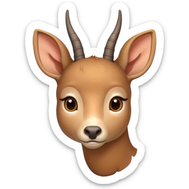 Doe face with little horn make it a little thinner sticker