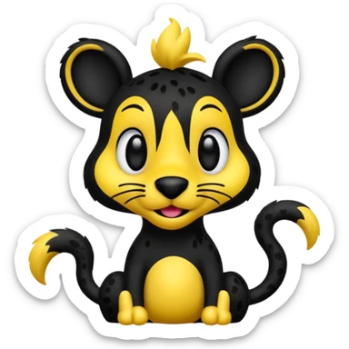 marsupilami noir avec écrit en dessous Spunky sticker