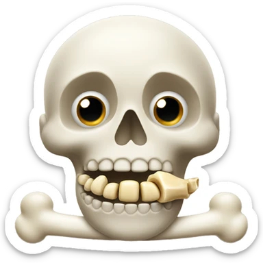 Emojiwith bone in mouth  sticker