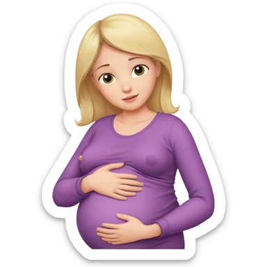 pregnant mother with her hands on womb sideways photo sticker