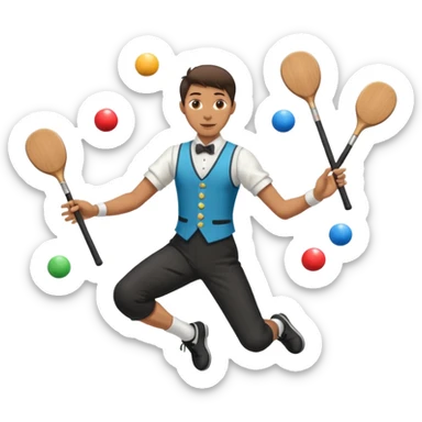 Juggler with clubs,Street Performers sticker
