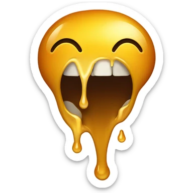 honey dripping out of mouth in shape of bone sticker