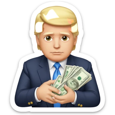 trump with money  sticker