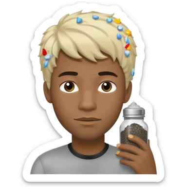 Black man salt n pepper hair with younger blonde  sticker