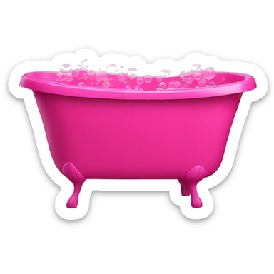 Hot pink bathtub overfilled with bubbles  sticker