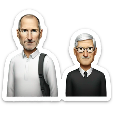 steve jobs and tim cook together sticker