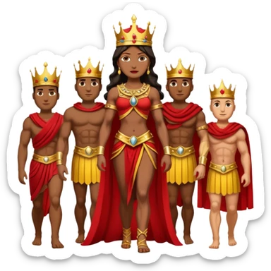 group of trojans being led by a woman queen sticker