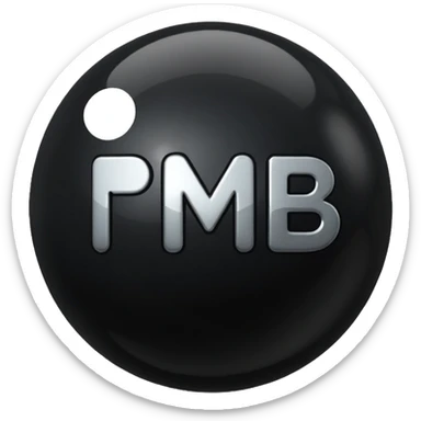 Black Ball with MB written on it. Nothing else no holes. sticker