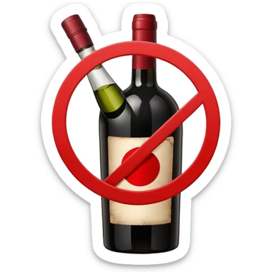 I want an emoji that describes that no drinks allowed but with wine sticker