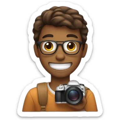 A brown teenager with a dslr camera taking a photo sticker