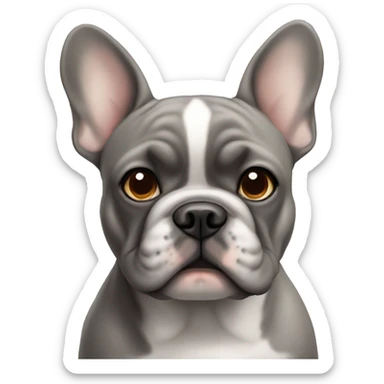 Grey french bulldog with light brown eyes sticker