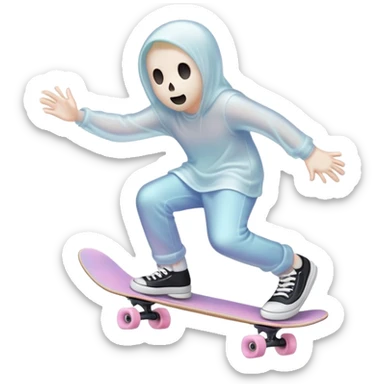 pastel Ghost skateboarding sticker