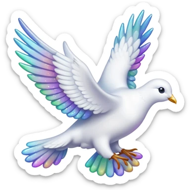 White Sparkly Dove sticker