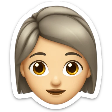 mujer de pelo morocho con anteojos y flequillo sticker