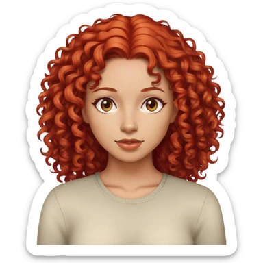 mujer de cabello rizado rojo sticker