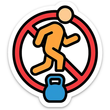 simple modern icon showing a person avoiding leg day, fitness theme sticker