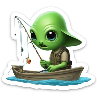 Alien fishing sticker