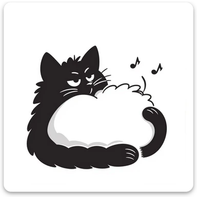 cat half-asleep but with one eye open, as if scheming sticker