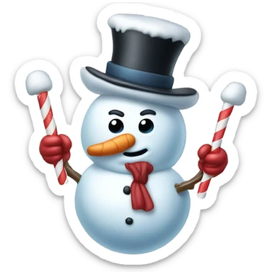 frosty the snowman but his nose is a bomb pop sticker