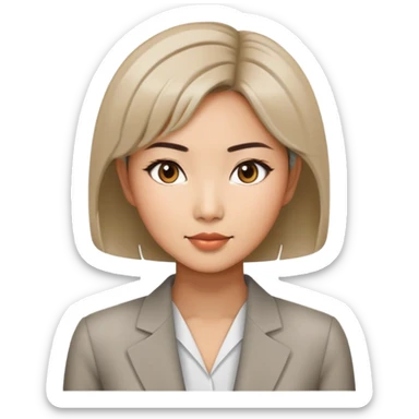 Professional Asian woman model with chic short hairstyle sticker