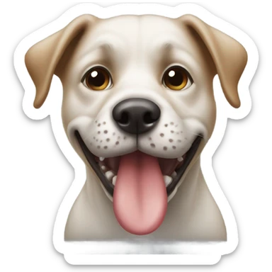 Dog that has short hair and likes to lick himself  sticker