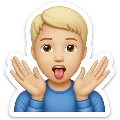 Lick face with hands spread out sticker