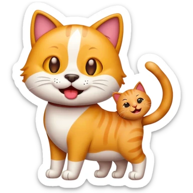 A cool dog emoji + A happy cat emoji sticker