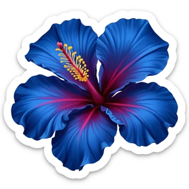 very Dark blue flower hibiscus only colour blue no pink or yellow  sticker