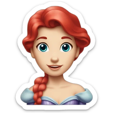 ariel-the little mermaid-blue eyed-red hair sticker