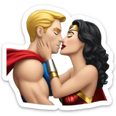 Super man kiss Wonder Woman sticker