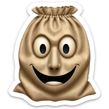horror movie villain with burlap sack mask with one eyehole sticker