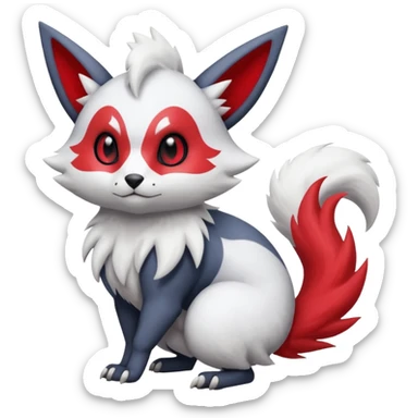 Absol-Zorua-Furret-Zangoose-Chinchilla-fusion-animal-Fakémon-hybrid-creature  sticker