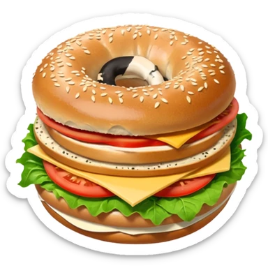 Bagel Sandwich in 5–20° gentle bird’s-eye angle sticker
