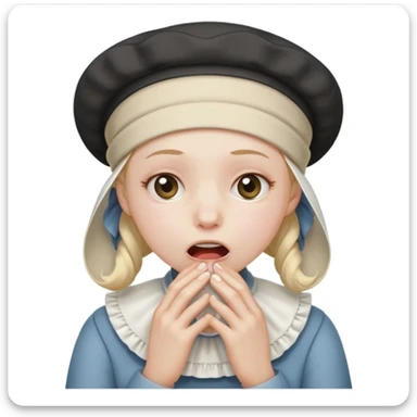 a person choking themselves with a bonnet on sticker