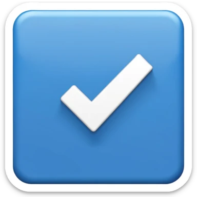 I want a blue background and a white checkmark inside it emoji which I will call the "Fake Roblox Verified Badge Emoji" and the blue background should be square and it should be the "🟦" emoji being the background sticker