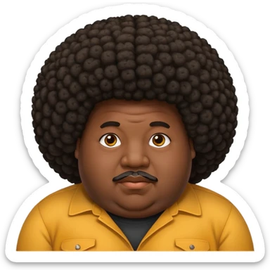 Fat black guy with a Afro  sticker