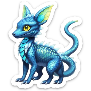 Anthropomorphic Scaley Exotic Salandit-Aurorus-Umbreon-Fakémon-hybrid-creature (full body)  sticker