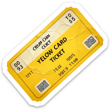 yellow card ticket iPhone style sticker