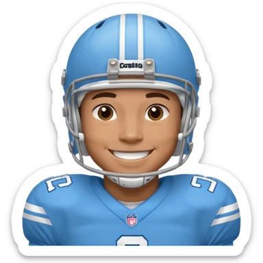 College football player in  Carolina Blue color  sticker