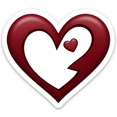 Dark red deep red Mahogany-red maroon-red heart shape sticker