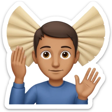 orecchio grande con mano dietro che lo sventola sticker