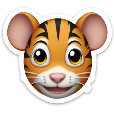 Mouse with human Face with Tiger stripes  sticker