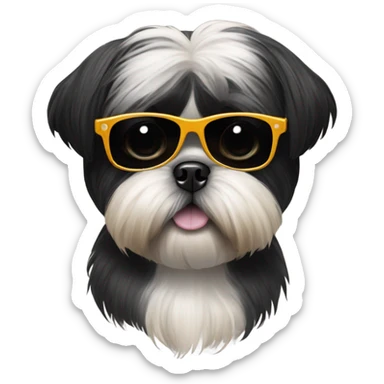 Black shih Tzu wearing sunglasses sticker