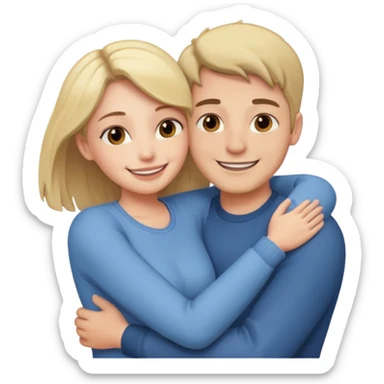 Create a man hug his girlfriend from front sticker