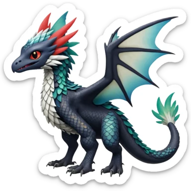 Toothless-Trico-Silvally-Fakémon-hybrid-creature (full body)  sticker