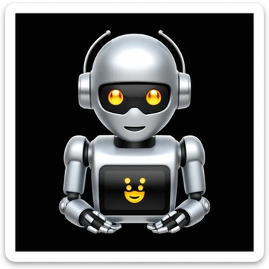 programming code bot (black background) sticker