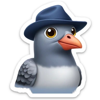 pigeon with yankee hat sticker