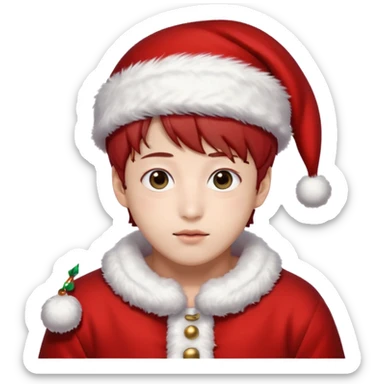 Jungkook of BTS dressed as Santa Claus sticker