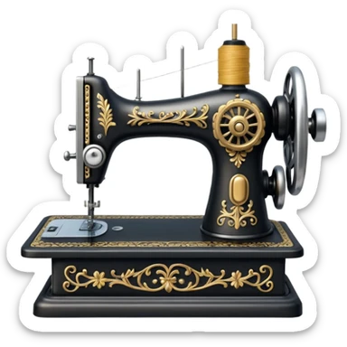 an old fashioned sewing machine sticker